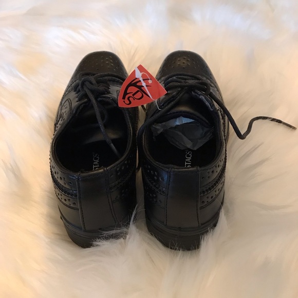 DEER STAGS SIZE 11 1/2M KIDS AGE 6-7 OXFORD ACE BLACK ALL MAN MADE MATERIALS NWT - Picture 6 of 6